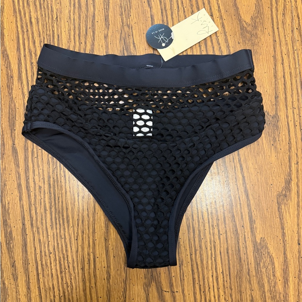 Ris-K Black Mesh Bay Bikini Bottom